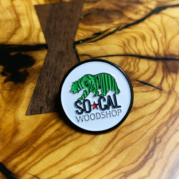 socal woodshop enamel pin